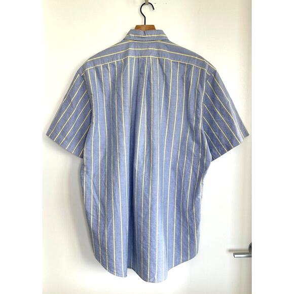 Vintage Ralph Lauren Blake Blue Striped Short Sleeve Button Down Shirt Mens L - Picture 3 of 8